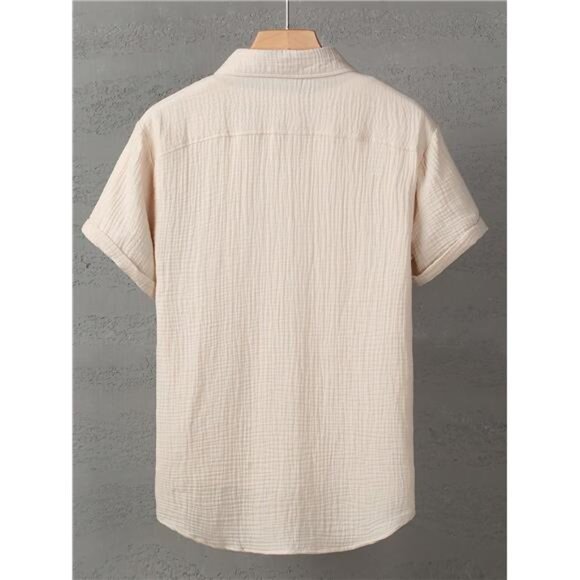 Men Linen/Bohemian Style Short Sleeve Shirt for Men, Summer Apparel for Men - Picture 2 of 8